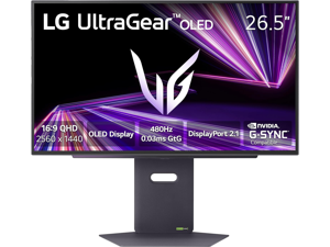 LG UltraGear 27" 480 Hz OLED QHD Gaming Monitor 0.03ms Nvidia G-Sync Compatible 2560 x 1440 (2K) DCI-P3 98.5% 27GX790A-B