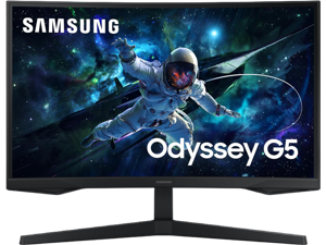 SAMSUNG 27-Inch Odyssey G55C Series QHD 1000R Curved Gaming Monitor, 1ms(MPRT), HDR10, 165Hz, AMD Radeon FreeSync, Eye Care, LS27CG552ENXZA