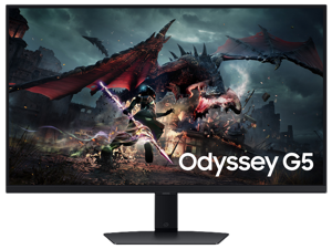 SAMSUNG Odyssey G5 32" 180 Hz Fast IPS QHD FreeSync (AMD Adaptive Sync) 2560 x 1440 (2K) sRGB 99% Gaming Monitor w/ Height, Pivot, Swivel, Tilt Adjustable stand LS32DG502ENXZA