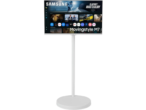 SAMSUNG 32 inch Movingstyle M7 UHD 4K USB-C Adjustable Rolling Stand, Smart TV Apps, Built-in Speakers, Gaming Hub, AI Picture Optimizer, SmartThings Modern White Smart Computer Monitor F-LS32FM70-MSR SAMSUNG 32 inch Movingstyle M7 UHD 4K USB-C Adjustable Rolling Stand, Smart TV Apps, Built-in Speakers, Gaming Hub, AI Picture Optimizer, SmartThings Modern White Smart Computer Monitor F-LS32FM70-MSR