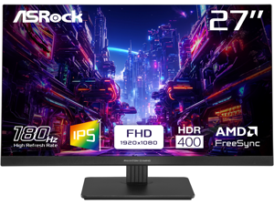 ASRock Phantom Gaming 27" 180 Hz IPS FHD Gaming Monitor FreeSync (AMD Adaptive Sync) 123% sRGB / 94% DCI-P3 PG27FFT1B