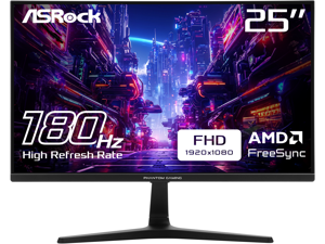 ASRock Phantom Gaming Monitor 24.5" 180 Hz IPS FHD FreeSync (AMD Adaptive Sync) 94% DCI-P3 / 126% sRGB PG25FFT