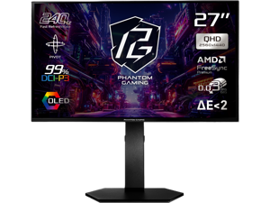 ASRock Phantom Gaming 27 inch QHD 2K 1440P 240Hz AMD FreeSync Premium 0.03ms HDR10 OLED Gaming Computer Monitor with Height Adjustable, Swivel, Pivot & Tilt Stand PGO27QSA ASRock Phantom Gaming 27 inch QHD 2K 1440P 240Hz AMD FreeSync Premium 0.03ms HDR10 OLED Gaming Computer Monitor with Height Adjustable, Swivel, Pivot & Tilt Stand PGO27QSA
