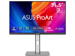 ASUS ProArt 32 inch (31.5" viewable) 6K HDR600 Computer Monitor Thunderbolt 4 Mac Color with Height Adjustable, Swivel, Pivot & Tilt Stand PA32QCV ASUS ProArt 32 inch (31.5" viewable) 6K HDR600 Computer Monitor Thunderbolt 4 Mac Color with Height Adjustable, Swivel, Pivot & Tilt Stand PA32QCV