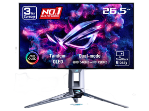 ASUS ROG Swift 27" (26.5" viewable) Dual Mode QHD 1440P 540Hz Full HD 720Hz AMD FreeSync Premium Pro & G-SYNC compatible 0.02ms HDR500 OLED Gaming Computer Monitor White/Silver PG27AQWP-W ASUS ROG Swift 27" (26.5" viewable) Dual Mode QHD 1440P 540Hz Full HD 720Hz AMD FreeSync Premium Pro & G-SYNC compatible 0.02ms HDR500 OLED Gaming Computer Monitor White/Silver PG27AQWP-W
