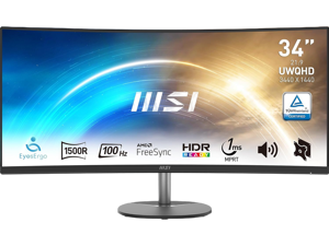MSI 34 inch Ultrawide QHD 2K 1440P 100Hz AMD FreeSync 1ms Anti-Flicker & Low Blue Light 1500R Curved LCD Computer Monitor with Built-in Speakers Pro MP341CQ MSI 34 inch Ultrawide QHD 2K 1440P 100Hz AMD FreeSync 1ms Anti-Flicker & Low Blue Light 1500R Curved LCD Computer Monitor with Built-in Speakers Pro MP341CQ