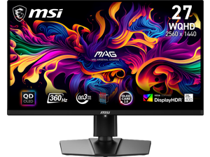 MSI MAG 271QPX QD-OLED 27" 16:9, QD-OLED Gaming Monitor, 360Hz 0.03ms, 2560 x 1440 (WQHD), Height Adjustable Arm