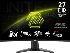 MSI 27 inch Full HD 180Hz AMD FreeSync 0.5ms HDR Ready Curved Gaming Computer Monitor MAG 27C6F MSI 27 inch Full HD 180Hz AMD FreeSync 0.5ms HDR Ready Curved Gaming Computer Monitor MAG 27C6F