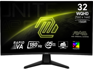 MSI 32" 180 Hz Rapid VA WQHD Gaming Monitor 82% Adobe RGB / 78% DCI-P3 / 101% sRGB MAG 32CQ6F