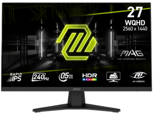 MSI 27'' WQHD 2K 1440P 240Hz IPS with AMD FreeSync Premium 0.5ms HDR Ready Computer Gaming Monitor MAG 274QF X24n MSI 27'' WQHD 2K 1440P 240Hz IPS with AMD FreeSync Premium 0.5ms HDR Ready Computer Gaming Monitor MAG 274QF X24n