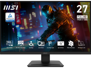 MSI PRO MP273L E14 27-inch IPS 1920 x 1080 (FHD) Gaming Office Monitor, 144Hz, Adaptive-Synch, HDR Ready, HDMI, VGA Port,VESA Mountable, Tilt, 4-side slim bezel ,1ms, Black