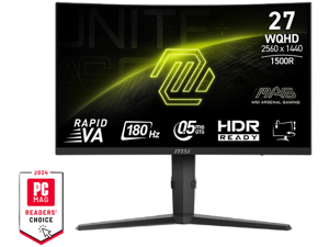 MSI 27" WQHD 2K 1440P 180HZ AMD FreeSync (AMD Adaptive Sync) 0.5ms HDR Ready Curved Gaming Computer Monitor with Height Adjustable, Swivel, Pivot and Tilt stand MAG 275CQPF MSI 27" WQHD 2K 1440P 180HZ AMD FreeSync (AMD Adaptive Sync) 0.5ms HDR Ready Curved Gaming Computer Monitor with Height Adjustable, Swivel, Pivot and Tilt stand MAG 275CQPF