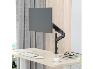 Rosewill Single Monitor Mount, Adjustable Monitor Arm Desk Mount Fits 15-32 inch Screen, Holds 19.8lb, Gas Spring Monitor Stand, Full Motion Swivel Monitor Arm with Vesa Mount