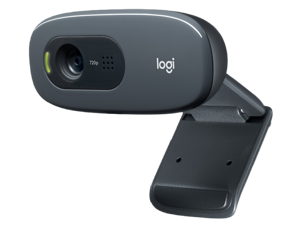 Logitech C270 HD Webcam, HD 720p, Widescreen HD Video Calling, HD Light Correction, Noise-Reducing Mic, For Skype, FaceTime, Hangouts, WebEx, PC/Mac/Laptop/Macbook/Tablet - Black