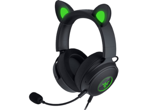 Razer Kraken Kitty V2 Pro Wired RGB Headset: Interchangeable Ears (Kitty, Bear, Bunny) - Stream Reactive Lighting - Detachable HyperClear Cardioid Mic - 50mm Drivers - 7.1 Surround Sound - Black
