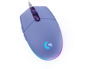 Logitech G203 Wired Gaming Mouse, 8,000 DPI, Rainbow Optical Effect LIGHTSYNC RGB, 6 Programmable Buttons, On-Board Memory, Screen Mapping, PC/Mac Computer and Laptop Compatible - Lilac
