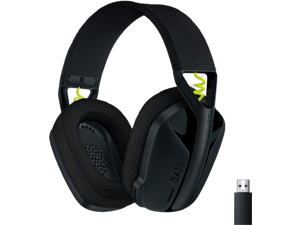 Logitech G435 LIGHTSPEED and Bluetooth Wireless Gaming Headset - Lightweight over-ear headphones, built-in mics, 18h battery, compatible with Dolby Atmos, PC, PS4, PS5, Nintendo Switch, Mobile - Black