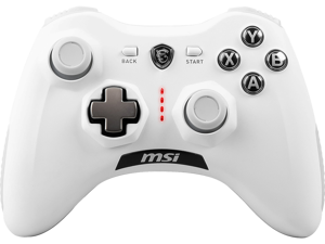 MSI Force GC30V2 White Wireless Gaming Controller, Dual Vibration Motors, Dual Connection Modes, Interchangeable D-Pads, Compatible with PC & Android