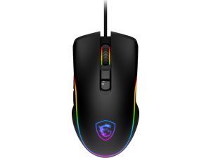 MSI Forge GM300 Lightweight Gaming Mouse - USB, RGB, Adjustable up to 7200 DPI - Black