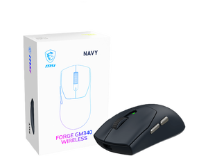 MSI FORGE GM340 Wireless Gaming Mouse – Navy, PixArt PAW3311 12K DPI, Tri-Mode (2.4GHz/Bluetooth 5.3/USB), 57g Ultra-Lightweight, 1000Hz MSI FORGE GM340 Wireless Gaming Mouse – Navy, PixArt PAW3311 12K DPI, Tri-Mode (2.4GHz/Bluetooth 5.3/USB), 57g Ultra-Lightweight, 1000Hz