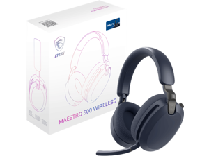 MSI MAESTRO 500 WIRELESS Gaming Headset, 40mm Drivers, Foldable Design, Active Noise Cancellation, Multi Platform Compatible, Navy MSI MAESTRO 500 WIRELESS Gaming Headset, 40mm Drivers, Foldable Design, Active Noise Cancellation, Multi Platform Compatible, Navy