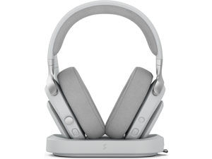 Fractal Design Scape Light RGB Wireless Gaming Headset w/ Immersive Audio, USB Dongle & BT 5.3, Charging Stand, 40-Hr Battery, compatible with PC, Mac, PS4, PS5, Switch, Mobile - Gray (FD-HS-SCA1-02)