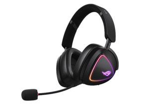 ASUS ROG Delta II Wireless Gaming Headset (50mm Titanium Drivers, ROG SpeedNova, 10mm Super-Wideband Mic, 110+HR Battery, DualFlow Audio, BT, 2.4 GHz, 3.5 mm, For PC, Switch, PS4, PS5, Xbox) - Black