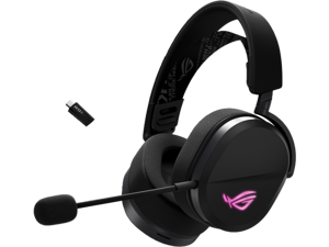 ASUS ROG Pelta Wireless Gaming Headset (BT, ROG SpeedNova 2.4GHz, USB-C, Lightweight 309g, 50mm ROG Titanium-Plated Drivers, 10mm Super-Wideband Mic, RGB, 70HR Battery, For PC, Switch, PS5)- Black