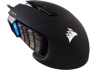 Corsair SCIMITAR RGB ELITE CH-9304211-NA Black 17 Buttons 1 x Wheel USB 2.0 Type-A Wired Optical MOBA/MMO Gaming Mouse, Backlit RGB LED