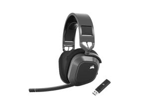 Corsair HS80 MAX Wireless Multiplatform Gaming Headset with Bluetooth - Dolby Atmos - Broadcast Quality Microphone - iCUE Compatible - PC, Mac, PS5, PS4, Mobile - Steel Gray