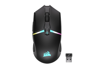 Corsair NIGHTSABRE WIRELESS RGB Gaming Mouse, hyper-fast sub-1ms SLIPSTREAM WIRELESS, 26k DPI Optical Sensor, 11 fully programmable buttons, Six-zone RGB backlighting, Black