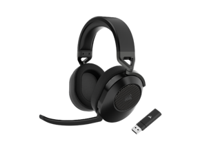 Corsair HS65 WIRELESS Gaming Headset, low-latency 2.4GHz wireless audio, Bluetooth®, and Dolby® Audio 7.1 surround sound on PC and Mac with lightweight construction, Carbon
