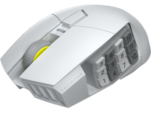 Corsair Scimitar Elite Wireless SE MMO Gaming Mouse – 33000 DPI, 16 Programmable Buttons, Adjustable Key Slider, Elgato Stream Deck Integration, 1000Hz Polling, Up to 150hrs Battery – White