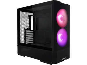 LIAN LI LANCOOL 207 Compact ATX RGB Gaming Computer Case, Tower Chassis w/ 2x140mm  ARGB,2x120mm PWM Fans Pre-Installed, reinventing ATX Layout / Tempered Glass Side Panel (Black) --- LANCOOL 207RX