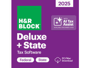 H&R Block Tax Software Deluxe + State 2025 PC/Mac [Download]
