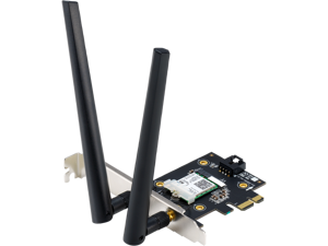 ASUS PCE-AX3000 WiFi 6 (802.11ax) Adapter with 2 External Antennas. Supporting 160MHz for Total Data Rate up to 3000Mbps, Bluetooth 5.0, WPA3 Network Security, OFDMA and MU-MIMO