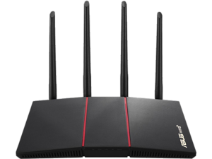Asus RT-AX55/CA(Black) AX1800 Dual Band WiFi 6 (802.11ax) Router Supporting MU-MIMO and OFDMA technology, with AiProtection Classic Network Security, Compatible with ASUS AiMesh WiFi System