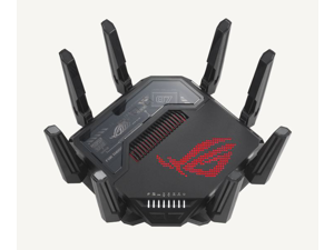 ASUS ROG Rapture GT-BE98 PRO First Quad-Band WiFi 7 Gaming Router supports 320MHz, Dual 10G Port, Triple-level Game Acceleration, Mobile Game Mode, Subscription-Free Security, AiMesh, and VPN features
