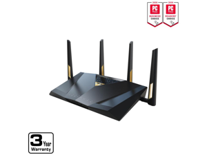 ASUS RT-BE88U Dual-band WiFi 7 AiMesh Extendable Performance Router, 4K-QAM, MLO, Dual 10G ports, SFP+, Four 2.5G ports, Four 1G ports, 34G WAN/LAN capacity, Subscription-free network security ASUS RT-BE88U Dual-band WiFi 7 AiMesh Extendable Performance Router, 4K-QAM, MLO, Dual 10G ports, SFP+, Four 2.5G ports, Four 1G ports, 34G WAN/LAN capacity, Subscription-free network security