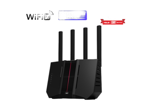 ASUS RT-BE92 Tri-band WiFi 7 Router, supports new 320MHz bandwidth & 4096-QAM, MLO, AI WAN detection, AiMesh support, subscription-free network security, comprehensive VPN (BE9700)