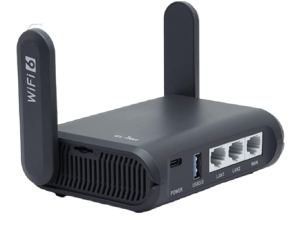 GL.iNet GL-AXT1800 Slate AX Pocket-Sized Wi-Fi 6 Travel Router with VPN | Dual-band Wi-Fi 6 speeds up to 1800 Mbps, MU-MIMO and OFDMA, connects up to 120 devices simultaneously GL.iNet GL-AXT1800 Slate AX Pocket-Sized Wi-Fi 6 Travel Router with VPN | Dual-band Wi-Fi 6 speeds up to 1800 Mbps, MU-MIMO and OFDMA, connects up to 120 devices simultaneously