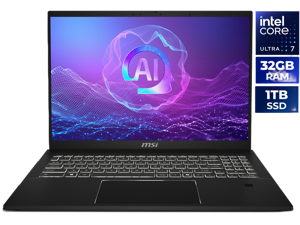 MSI Summit Pro 16 16" Touchscreen Laptop Intel Ultra 7 255H GeForce RTX 4050 32GB RAM 1TB SSD Windows 11 Home (A2HVETG-074US)