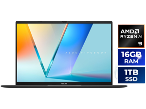 ASUS VivoBook S16 16.0" AMD Ryzen AI 9 465 16GB DDR5 Memory 1TB PCIE G4 SSD SSD Windows 11 Home M3607GA-NS96T ASUS VivoBook S16 16.0" AMD Ryzen AI 9 465 16GB DDR5 Memory 1TB PCIE G4 SSD SSD Windows 11 Home M3607GA-NS96T
