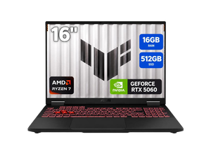 ASUS TUF Gaming - 16.0" WUXGA 144 Hz - AMD Ryzen 7 260 - GeForce RTX 5060 Laptop GPU - 16GB Memory DDR5 5600 - 512GB PCIe SSD - Windows 11 Home (FA608UMI-NB73) ASUS TUF Gaming - 16.0" WUXGA 144 Hz - AMD Ryzen 7 260 - GeForce RTX 5060 Laptop GPU - 16GB Memory DDR5 5600 - 512GB PCIe SSD - Windows 11 Home (FA608UMI-NB73)