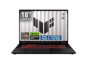 ASUS TUF Gaming - 18.0" WUXGA 144 Hz - AMD Ryzen 9 8940HX - GeForce RTX 5070 Laptop GPU - 16GB Memory DDR5 5600 - 1TB PCIe SSD - Windows 11 Home (FA808PP-NB94) ASUS TUF Gaming - 18.0" WUXGA 144 Hz - AMD Ryzen 9 8940HX - GeForce RTX 5070 Laptop GPU - 16GB Memory DDR5 5600 - 1TB PCIe SSD - Windows 11 Home (FA808PP-NB94)