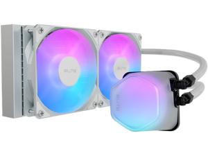 Cooler Master 240 Elite Liquid White CPU Liquid Cooler, Dual-Chamber Pump, Customizable aRGB Lighting, Maintenance-Free, Easy Install, AMD Ryzen 9 AM5|4, Intel Ultra i7 LGA 1851|1700 Design by Cooler