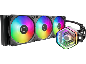 Cooler Master MasterLiquid 360 Atmos ARGB Close-Loop AIO Liquid Cooler, Customize Pump, Sickleflow Edge PWM Fans, 360mm Radiator, CryoFuze, AMD AM5/AM4, Intel LGA 1851/1700/1200 (MLX-D36M-A25PZ-R1) Cooler Master MasterLiquid 360 Atmos ARGB Close-Loop AIO Liquid Cooler, Customize Pump, Sickleflow Edge PWM Fans, 360mm Radiator, CryoFuze, AMD AM5/AM4, Intel LGA 1851/1700/1200 (MLX-D36M-A25PZ-R1)