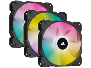 CORSAIR iCUE SP120 RGB ELITE Performance 120mm PWM Triple Fan Kit with iCUE Lighting Node CORE, CO-9050109-WW