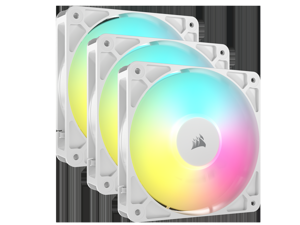 CORSAIR RS120 ARGB PWM 120mm Fans Triple Pack - White - Simplified Control - Daisy-Chain 4-Pin PWM and +5V ARGB Connections - Concentrated AirGuide Cooling - Magnetic Dome Bearing CORSAIR RS120 ARGB PWM 120mm Fans Triple Pack - White - Simplified Control - Daisy-Chain 4-Pin PWM and +5V ARGB Connections - Concentrated AirGuide Cooling - Magnetic Dome Bearing