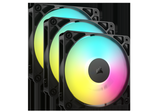 CORSAIR RS120 ARGB PWM 120mm Fans Triple Pack - Simplified Control - Daisy-Chain 4-Pin PWM and +5V ARGB Connections - Concentrated AirGuide Cooling - Magnetic Dome Bearing
